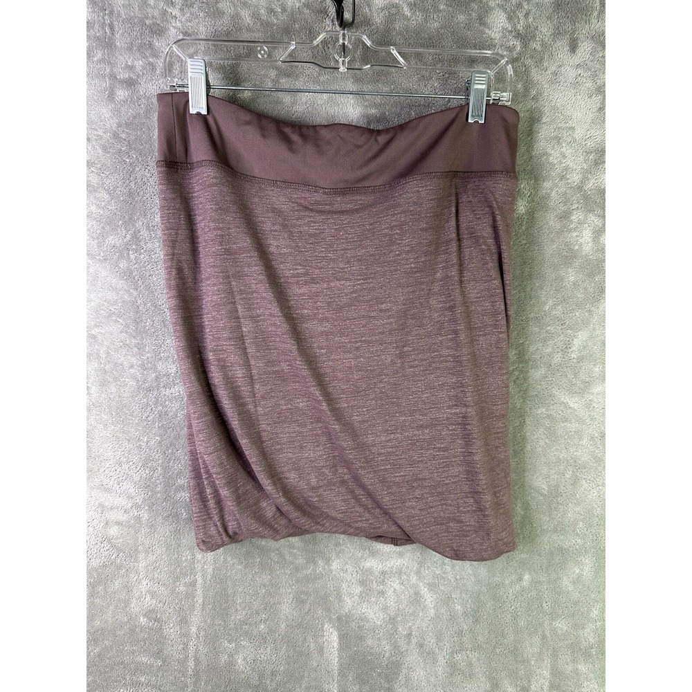 Athleta Skirt Womens Medium Purple‎ Wine Heathered Twist Knit Wrap Short